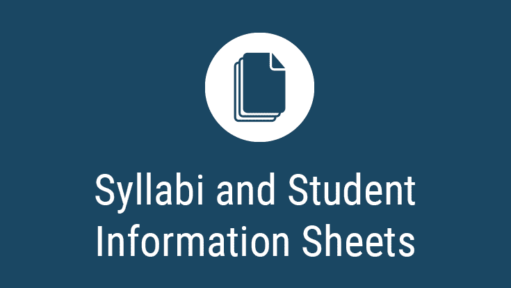 Syllabi and Student Information Sheets